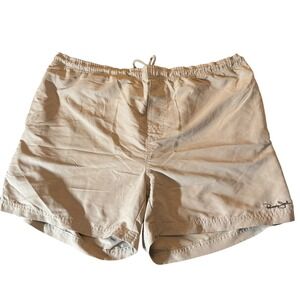 Panama Jack Mens Swim Trunks Large Tan Nylon Mesh Lined Beachwear‎ Coastal